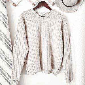 J. Crew Neutral Lambswool Knit Sweater